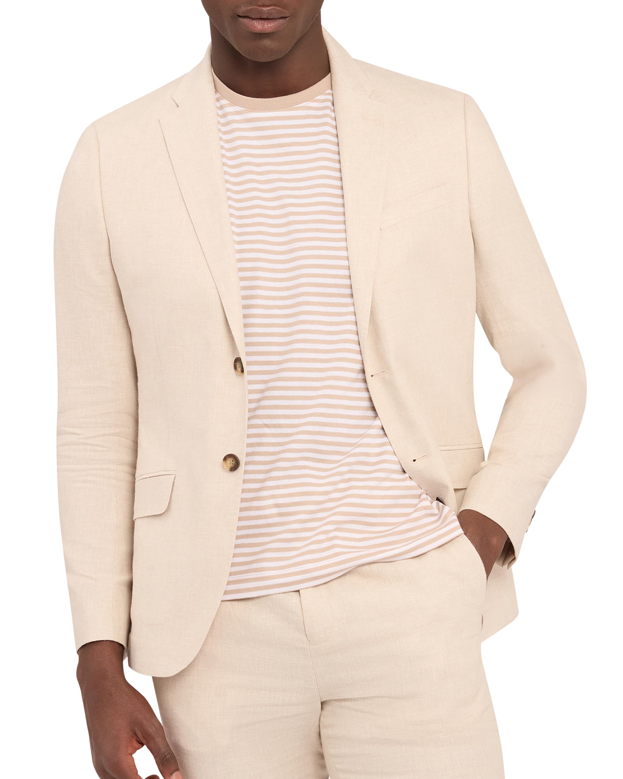 DAMASKJ-Slim Cotton Linen Blazer