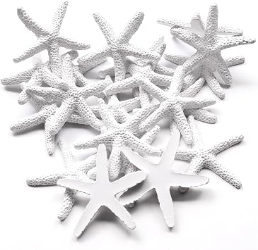 25-Pack White Resin Starfish for Coastal Decor