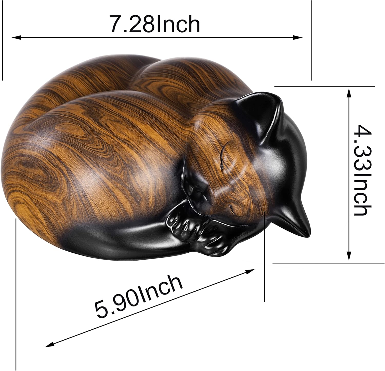Pet Urns,Sleeping Resin Cremation Cat Urn, Cat Urns for Ashes, Small Animal Urn （Brown）…