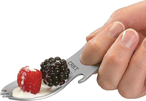 CRKT Eat'N Tool Outdoor Spork Multitool: Durable and Lightweight, for Camping, Hiking, Backpacking and Outdoors Activities, Titanium, Silver 9100TI