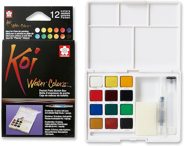 SAKURA KOI Aquarelle Field Box Set with 12 Colours