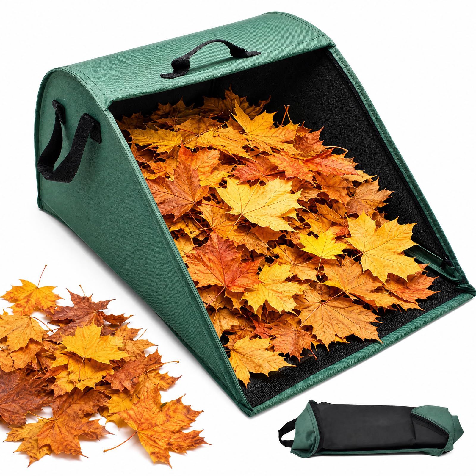 110 L Sacco per Rifiuti da Giardino, Pala per La Raccolta Delle Foglie per Taglio Verde, Taglio Prato e Rifiuti da Giardino, Verde