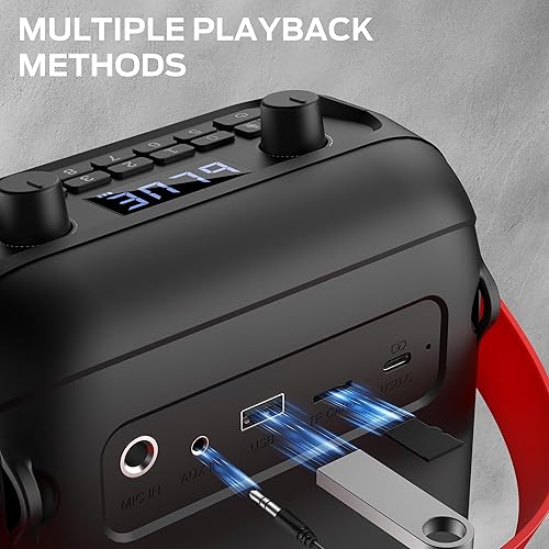 Miniatura 5 de Monster MFS 1 - Altavoces Bluetooth portátiles, altavoz Bluetooth inalámbrico con sonido estéreo de 40 W, altavoces para exteriores con asa, tiempo