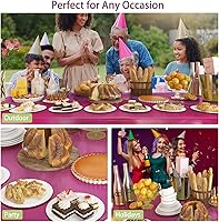 Vista 6 de Paquete de 4 Manteles de Plástico Iridiscentes Desechables Cubierta de Mesa Mantel de Papel de Aluminio Brillante para Mesas Rectangulares