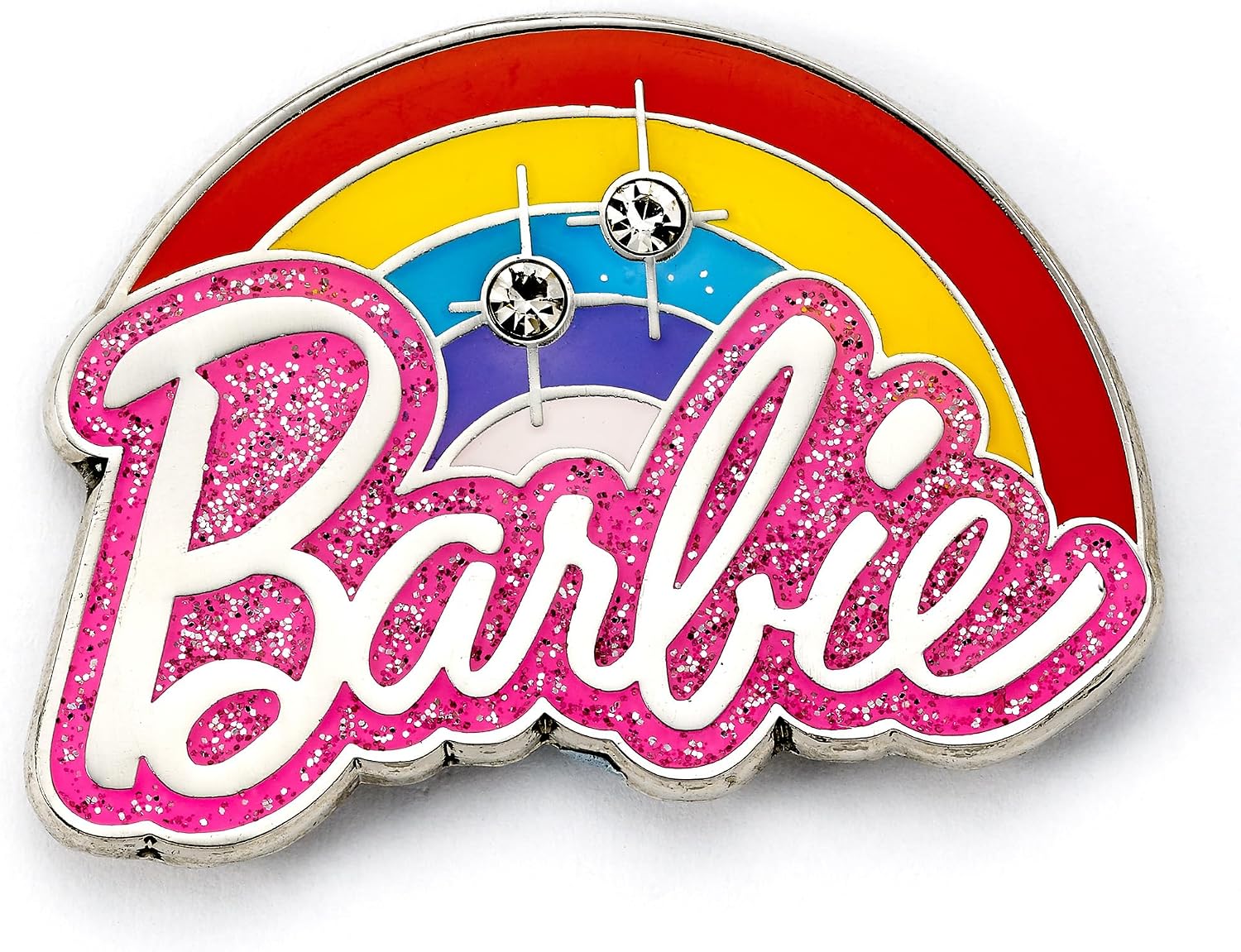 Barbie Rainbow Logo Pin Badge - Pink, One Size, Zinc