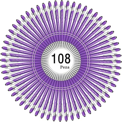 Vista 87 de Aolun Bolígrafo personalizado, bolígrafo grabado personalizado con lápiz capacitivo, metal suave al tacto, introduce el nombre, logotipo o mensaje