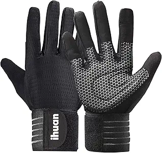 ihuan Workout Gloves for Men Full-Finger: Weight Lifting for Men, Gym Full Hand Gloves for Weightlifting, Deadlift