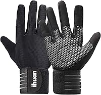 ihuan Full-Finger Workout Gloves for Men & Women: Padded Weight Lifting Gym Gloves with Wrist Support for Deadlifts