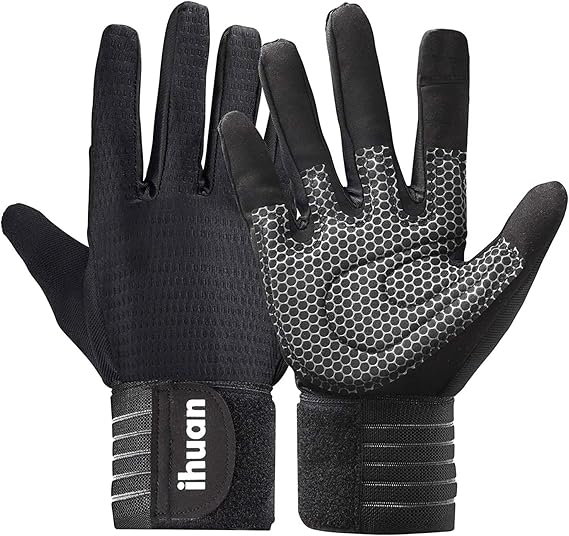 ihuan Workout Gloves for Men FullFinger Weight Lifting