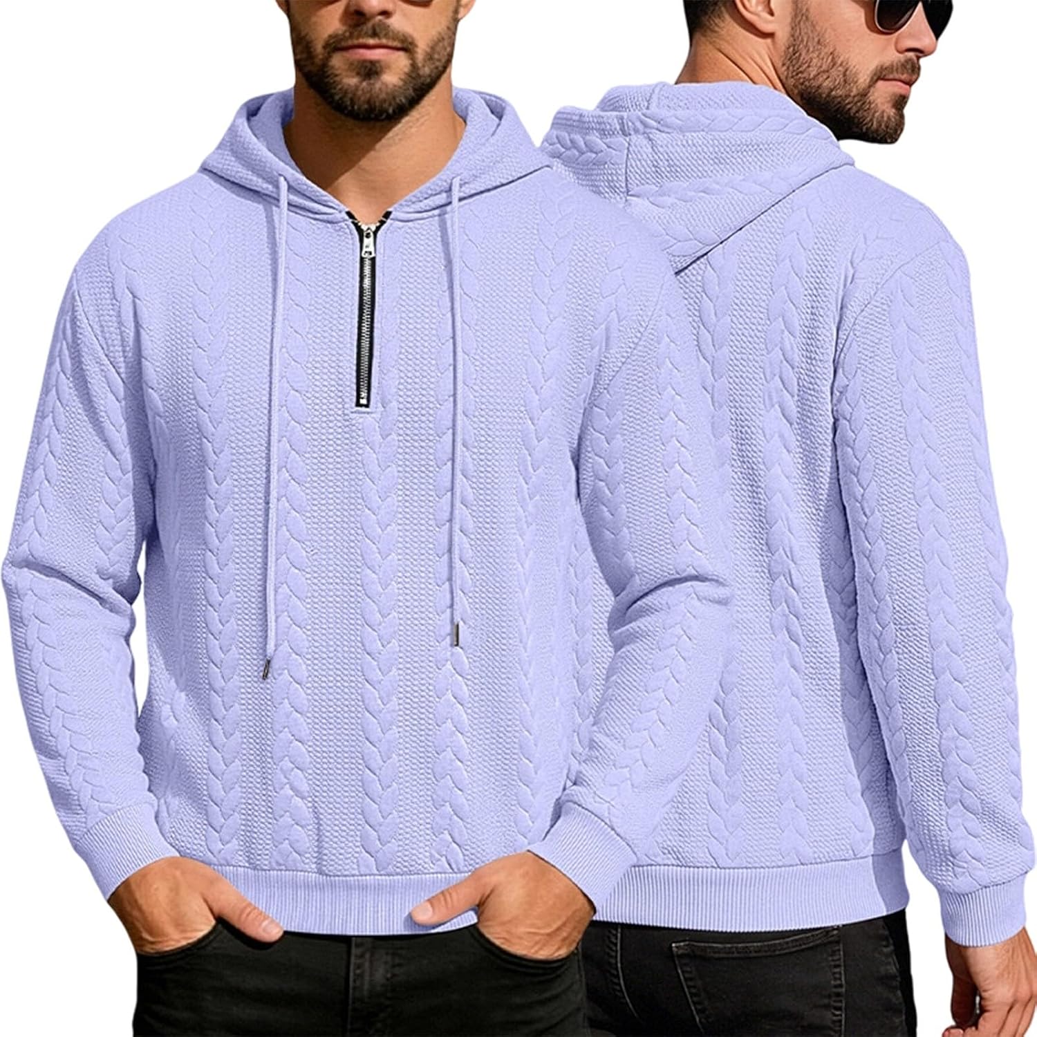Quarter Zip up Hoodie for Mens Long Sleeve Pullover Sweatshirt | Loose Fit Soft Shirt,Thermal Tops,Work,Daily,Travel,Office,2026 Fashion Outfits,Fall Clothes