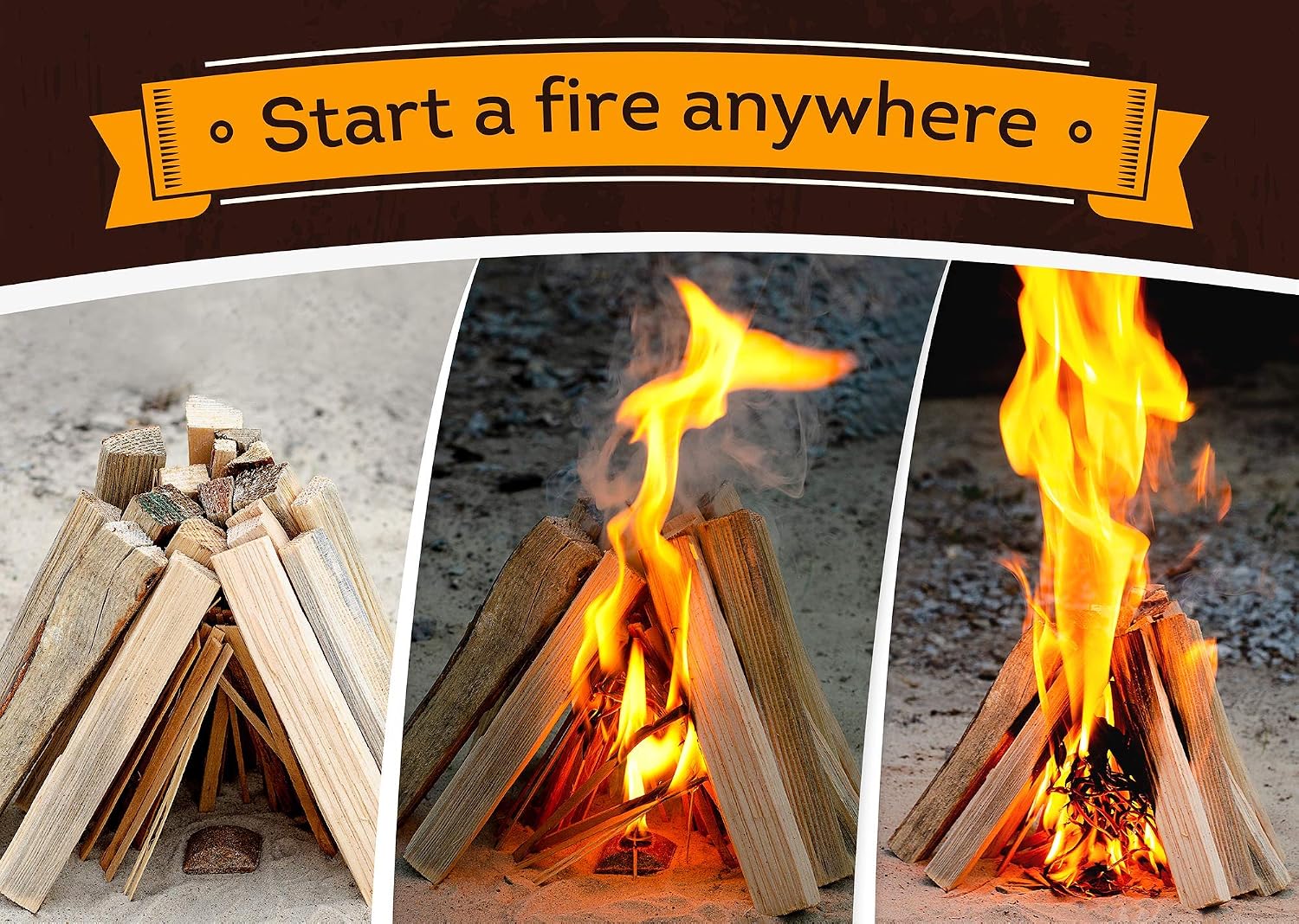 Fire Starters Box: kindling Wood Sticks + fire Starter logs (Similar fatwood) + Fat Wood Squares for Camping - Wood Stove| Fireplace | Camp Firestarter