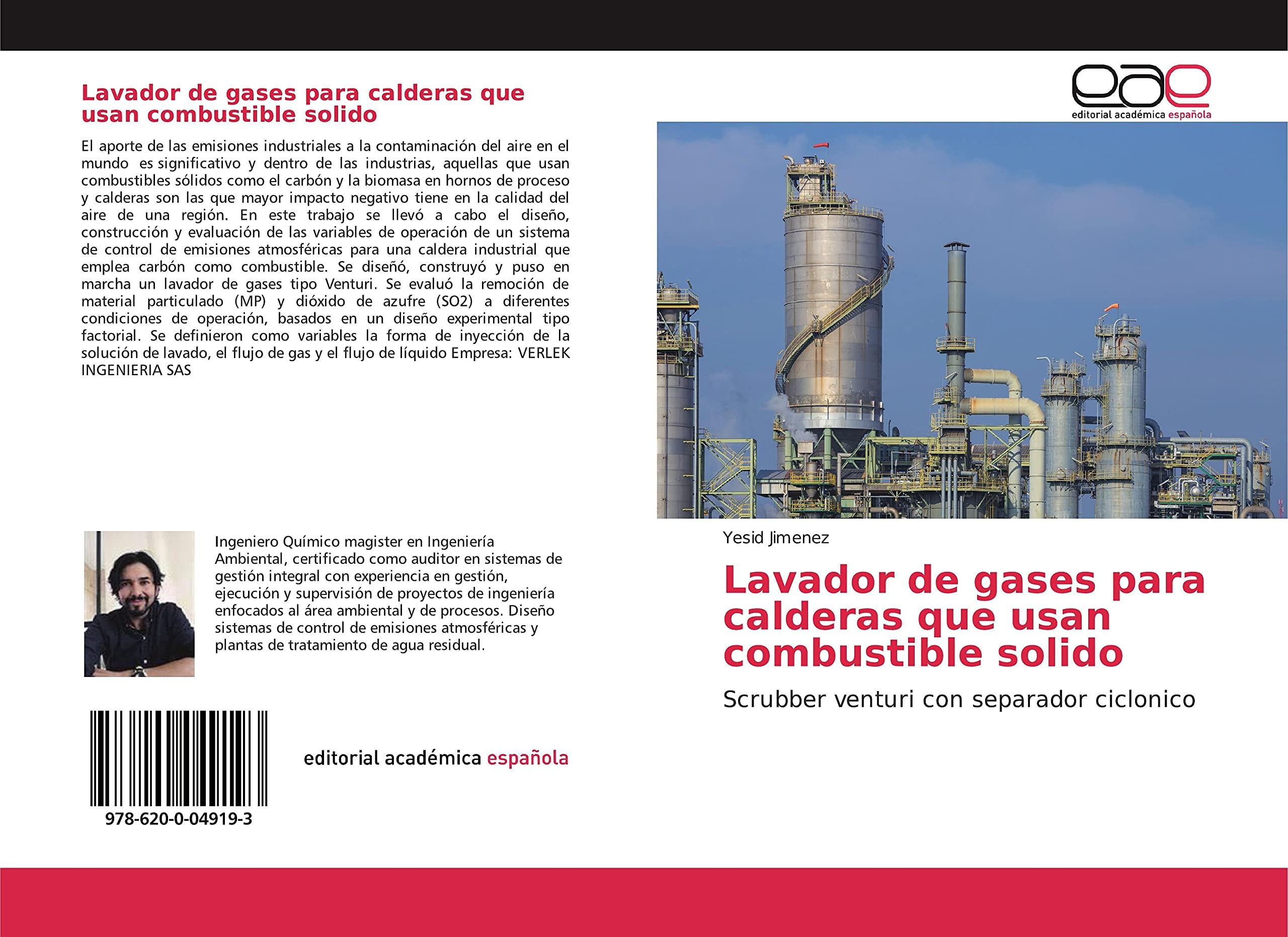 Lavador de gases para calderas que usan combustible sólido: Scrubber venturi con separador ciclónico (Spanish Edition)