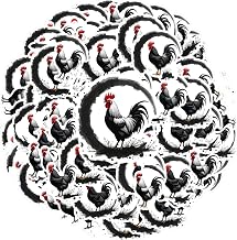 70pcs Rooster Ink Art Asian Culture Nature Animal Stationery Stickers Animal Stickers Ink Sticker Pack for Suitcase Fridge Phone Luggage Laptop Guitar Car Sticker Toys DIY Phone Laptop Scrapbook Bike