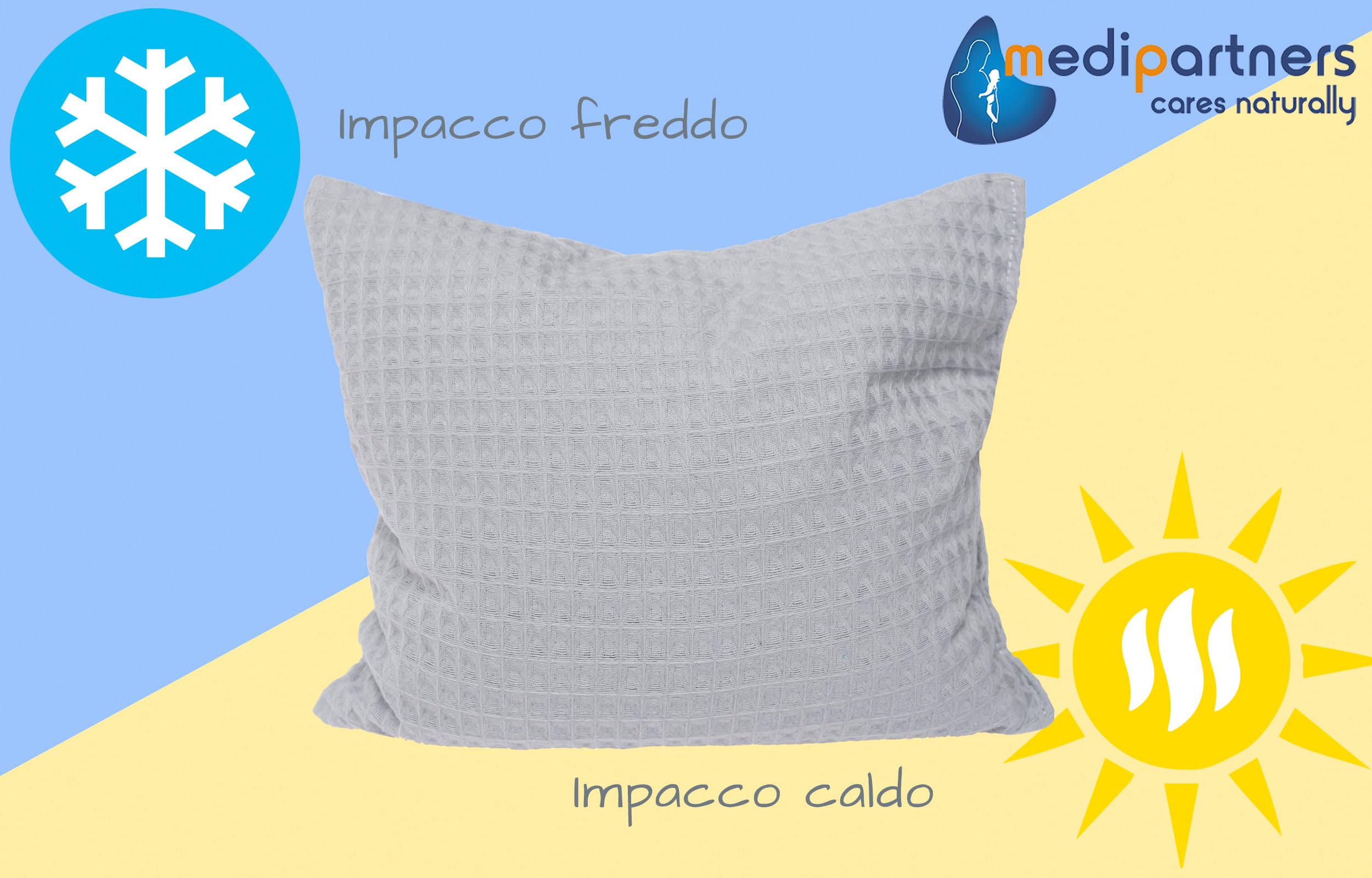 Medi Partners Cuscino termico microonde con noccioli di ciliegia 500g rettangolare 20x25cm 100% Cotone Waffle Riscaldante Cuscino Cervicale per terapia del freddo e del calore (Grigio)