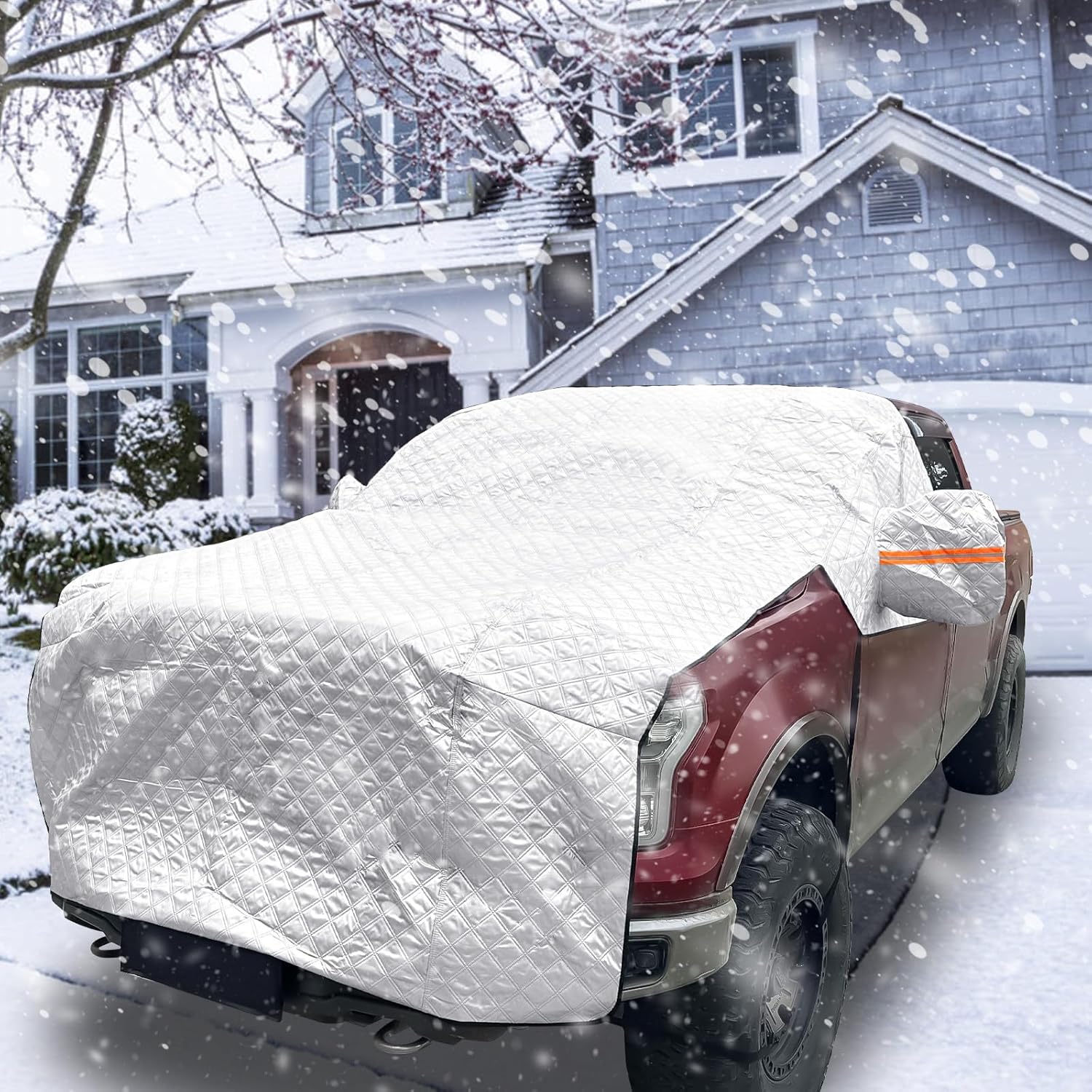 F FINEC Heavy Duty Half Car Cover for Pickup Truck