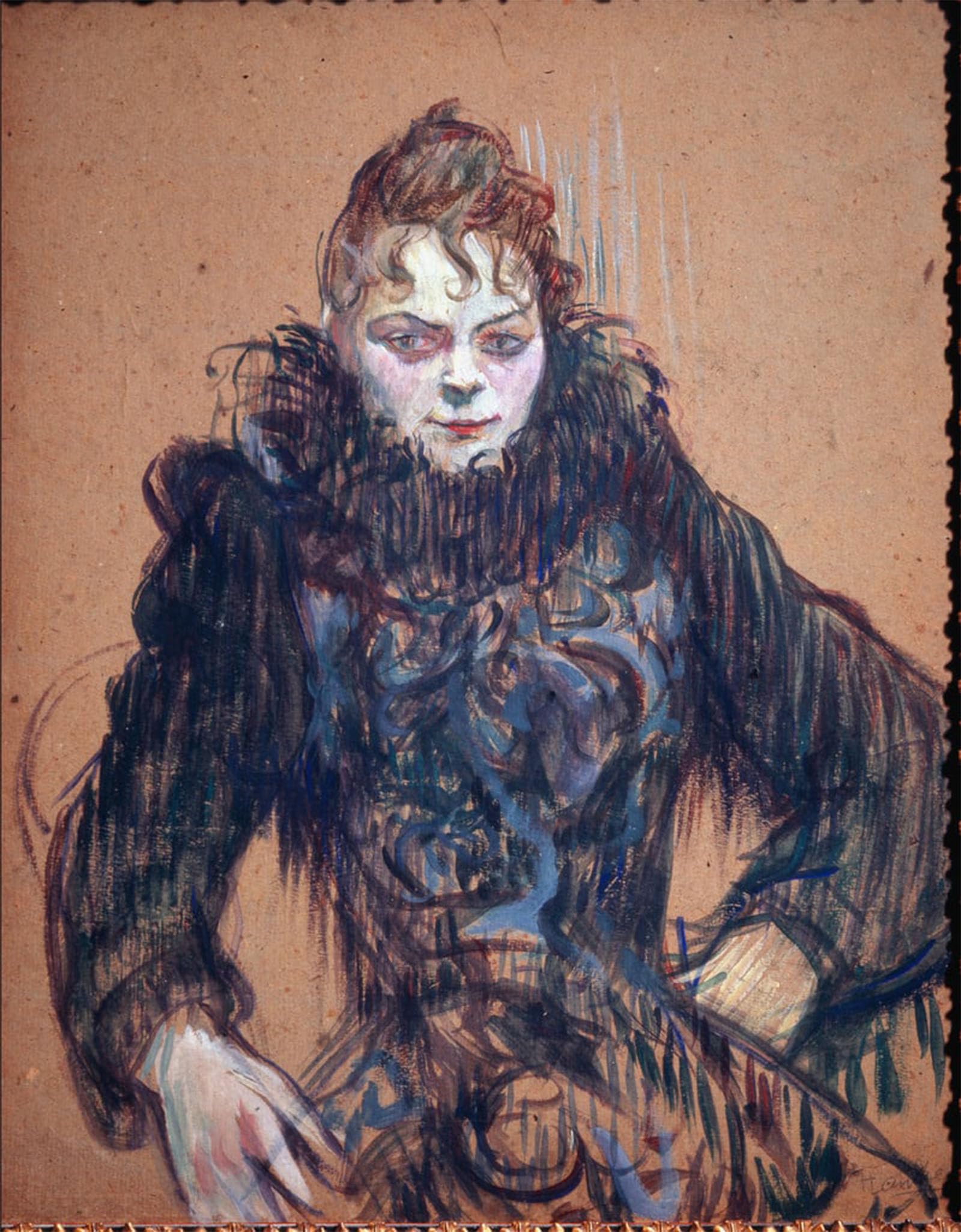 POSTERIIk Vintage Print Pop Art Landscape Artwork Portrait of a Woman in the Black by Henri De Toulouse Lautrec Art Prints for Office Home Decor 60x90cm