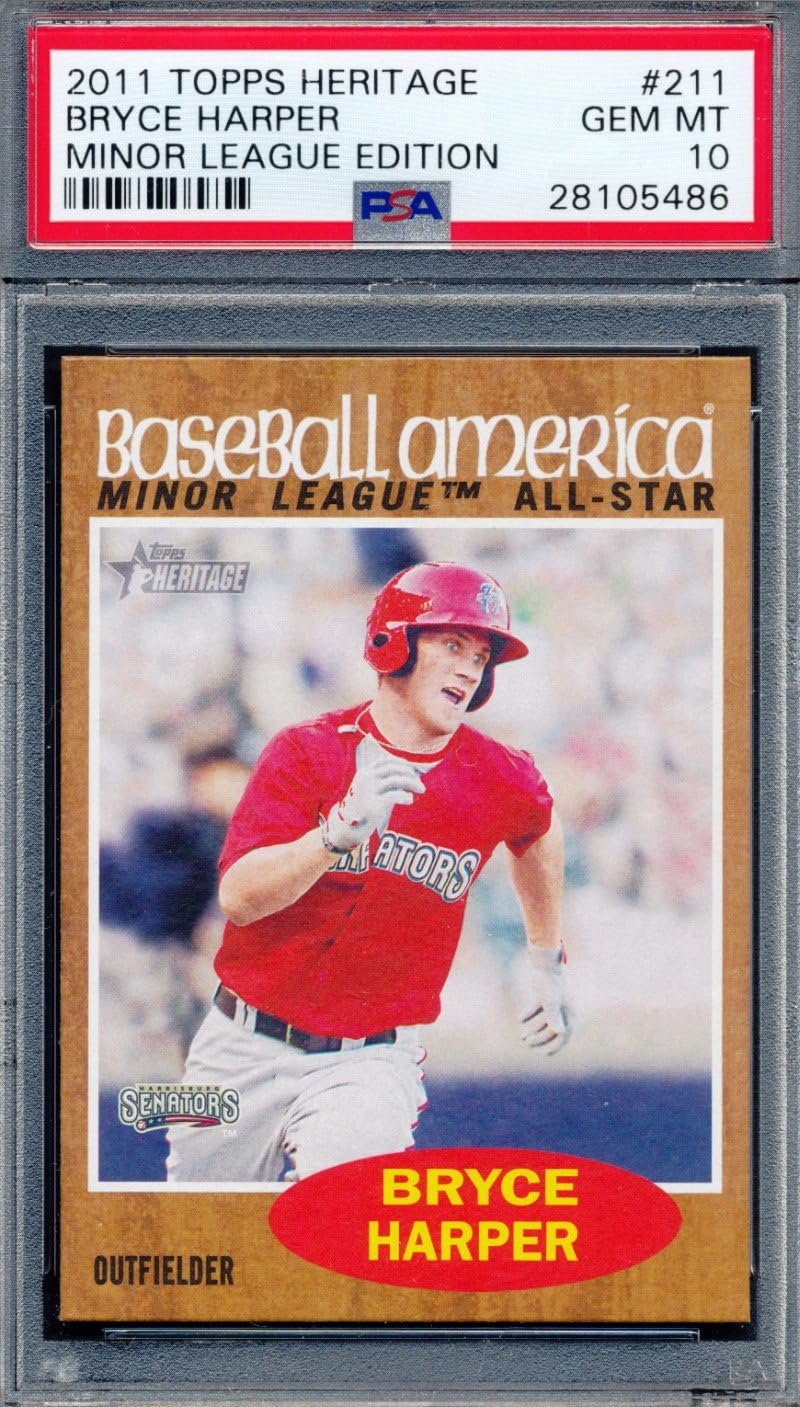 2011 Topps Heritage Minors 211 BA Bryce Harper Rookie Card
