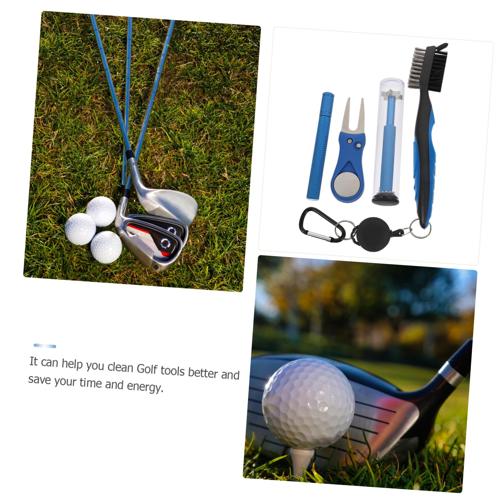 Toddmomy 4 Sets Golf-Reinigungszubehör Doppelseitige Bürste Edelstahl-Reinigungszubehör-Set Edelstahl-Reiniger Reinigungswerkzeuge Club-Reinigungszubehör Doppelseitige Bürste