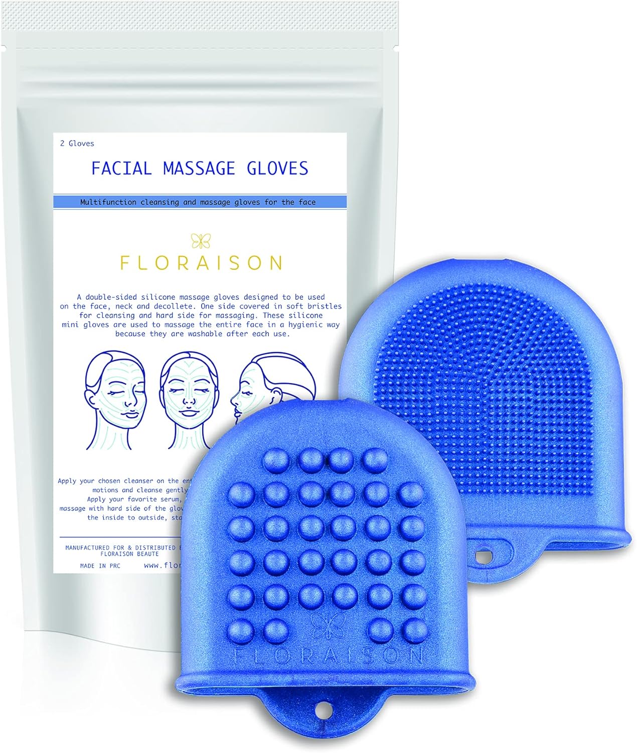 2 Mini Gloves Mini Glow Soft Silicone Facial Cleansing Brush and Face Massager Luxury Skincare Gift (Metallic Blue) 1 2 Mini Gloves Mini Glow Soft Silicone Facial Cleansing Brush and Face Massager Luxury Skincare Gift (Metallic Blue)