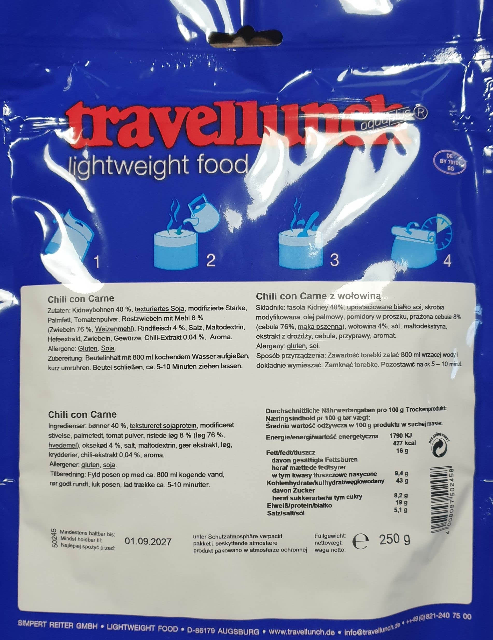 Travellunch Mahlzeit-Mix - Fleisch 6 x 250 g
