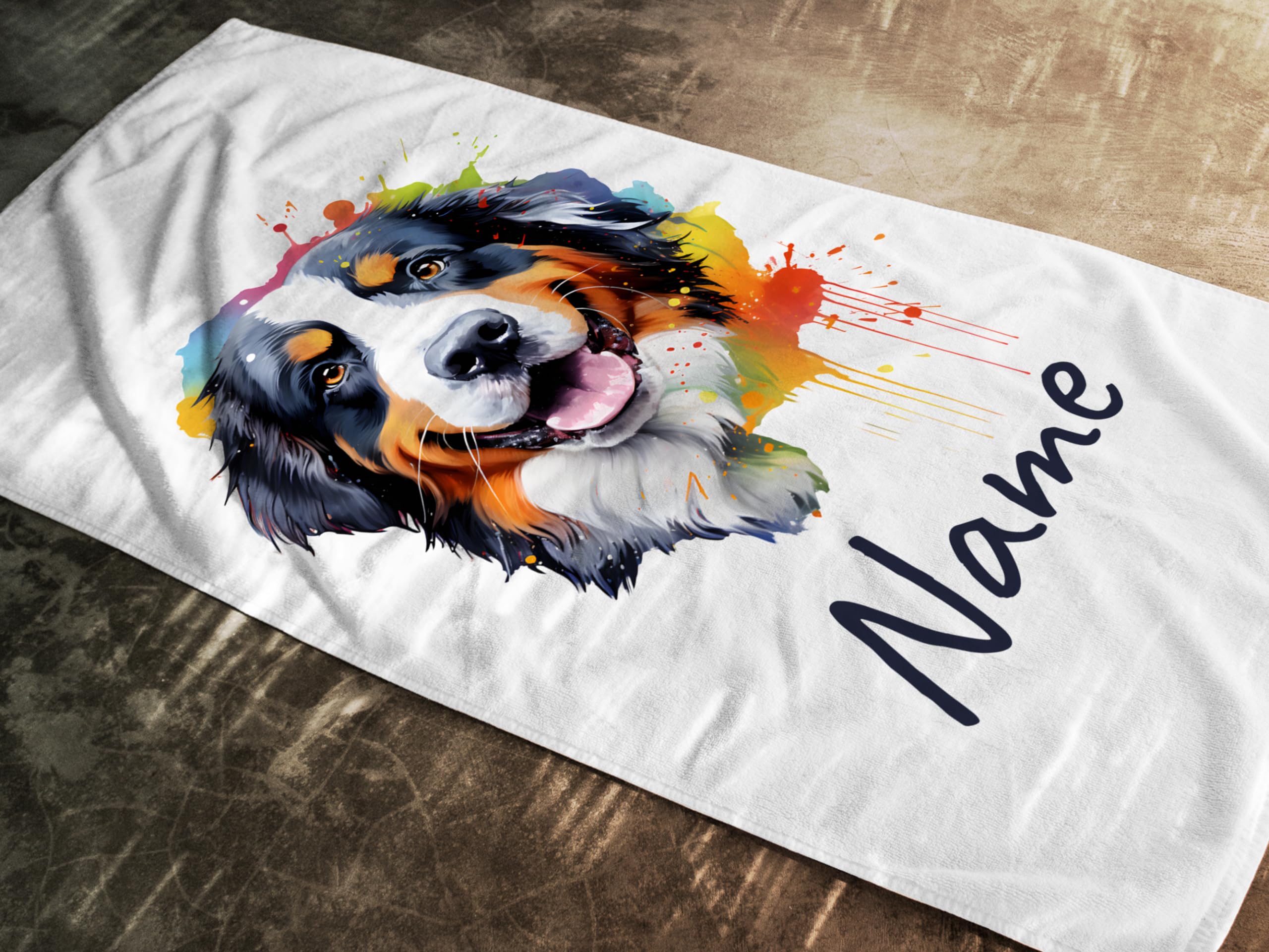 Asciugamano Personalizzato Con Nome E Disegno Del Gatto – 140x70 Cm In Morbida Microfibra E Cotone, Per Doccia, Spiaggia E Piscina
