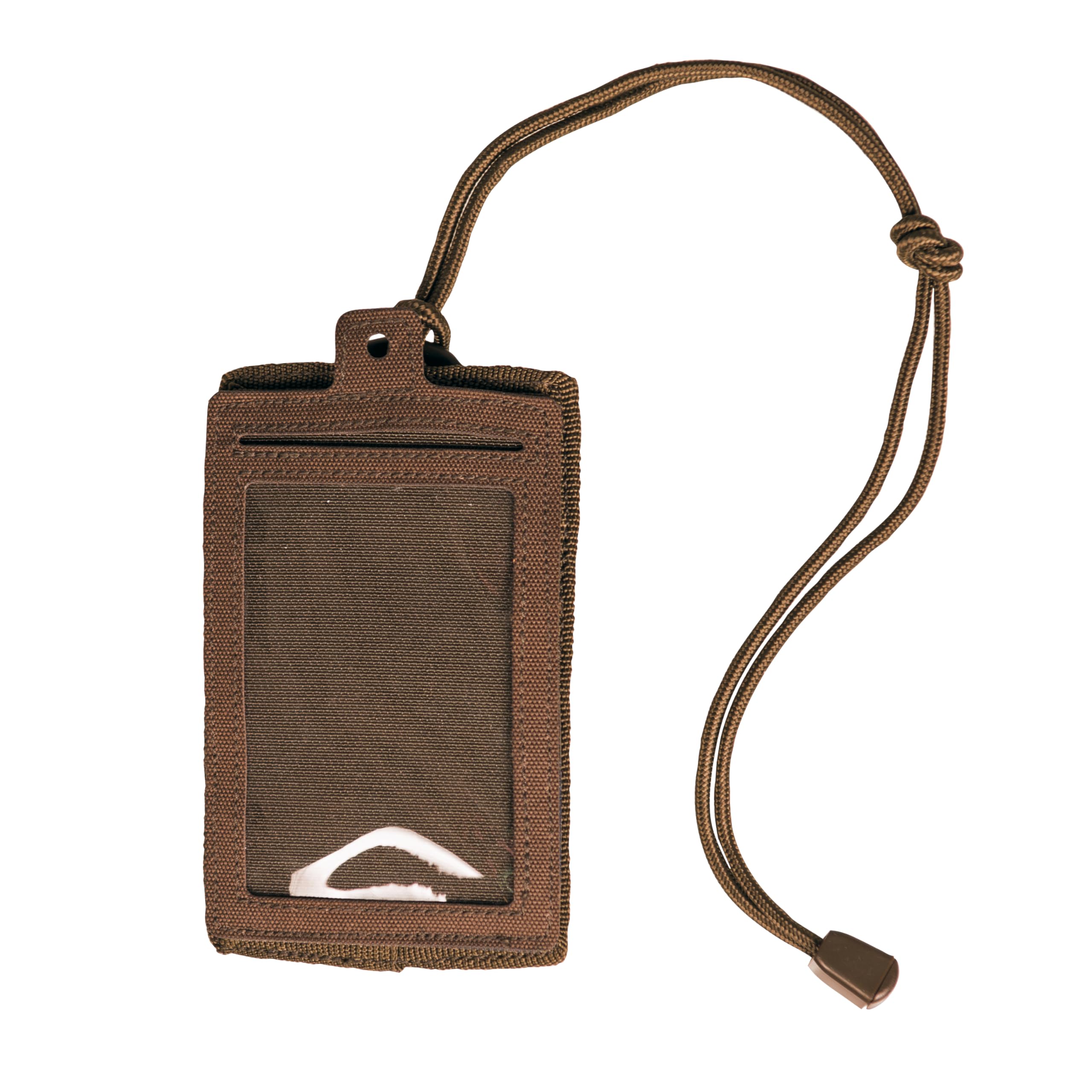 Mil-Tec ID Card Case, Tactical ID Card Holder, MOLLE Compatible ID Bag with Viewing Window, Lanyard, Belt Loop, Card Holder for Business ID, Ticket, Dark Coyote, One Size