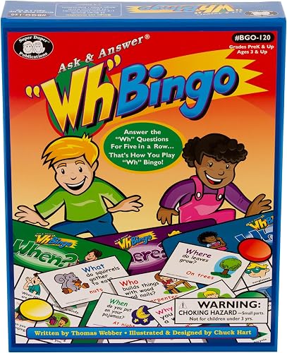 Ask & Answer ''Wh'' Bingo Game - Super Duper Educational Learning Toy for Kids