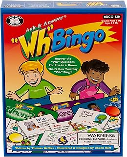 Super Duper Publications | Ask & Answer® Wh Bingo Board Game | Comprehension, Verbal, and Communication Skills | Who, What, Where, When, and Why Questions | Educational Resource for Children