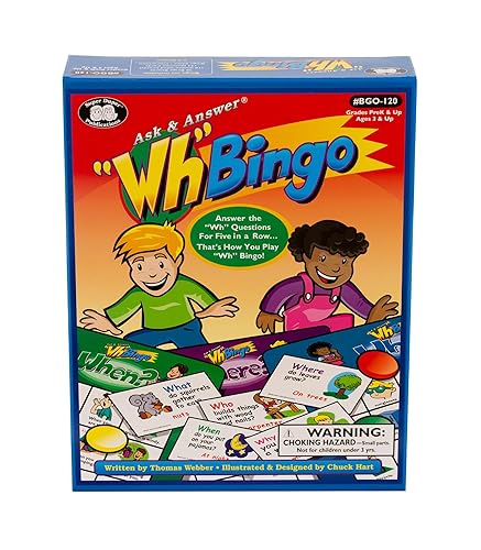 Super Duper Publications | Ask & Answer® Wh Bingo Board Game | Comprehension, Verbal, and Communication Skills | Who, What, Where, When, and Why Questions | Educational Resource for Children