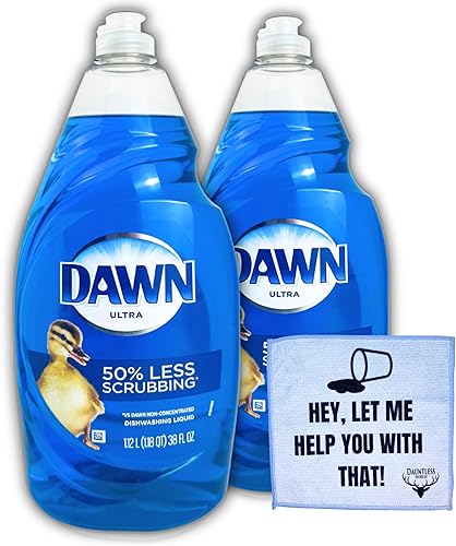 Dawn, Ultra - Líquido para lavar platos, aroma original, detergente total de 76 onzas, paquete de 2 a 38 onzas líquidas, paquete con 8 x 8 pulgadas,