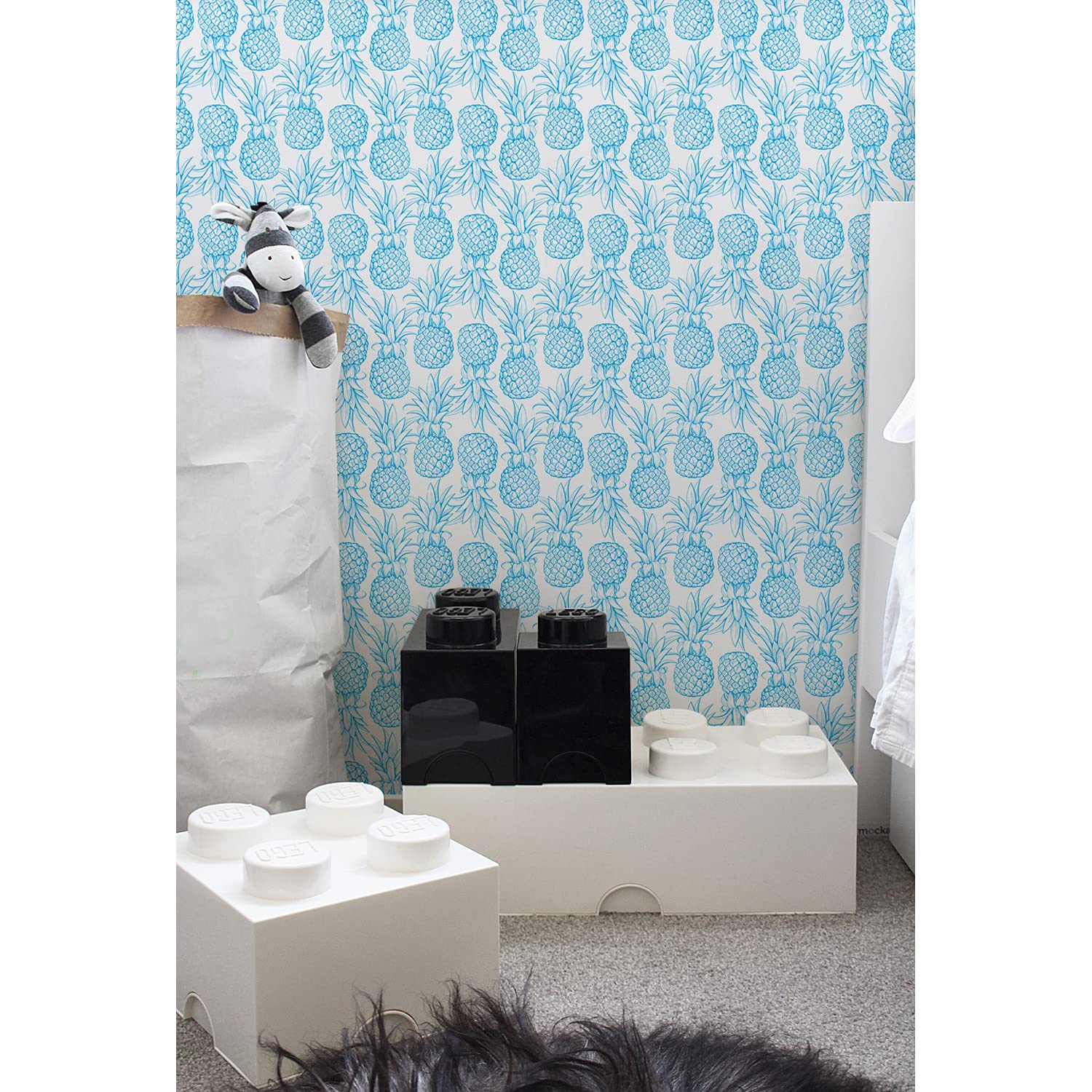 Papier peint pour relooker un meuble avec motif ananas tropical