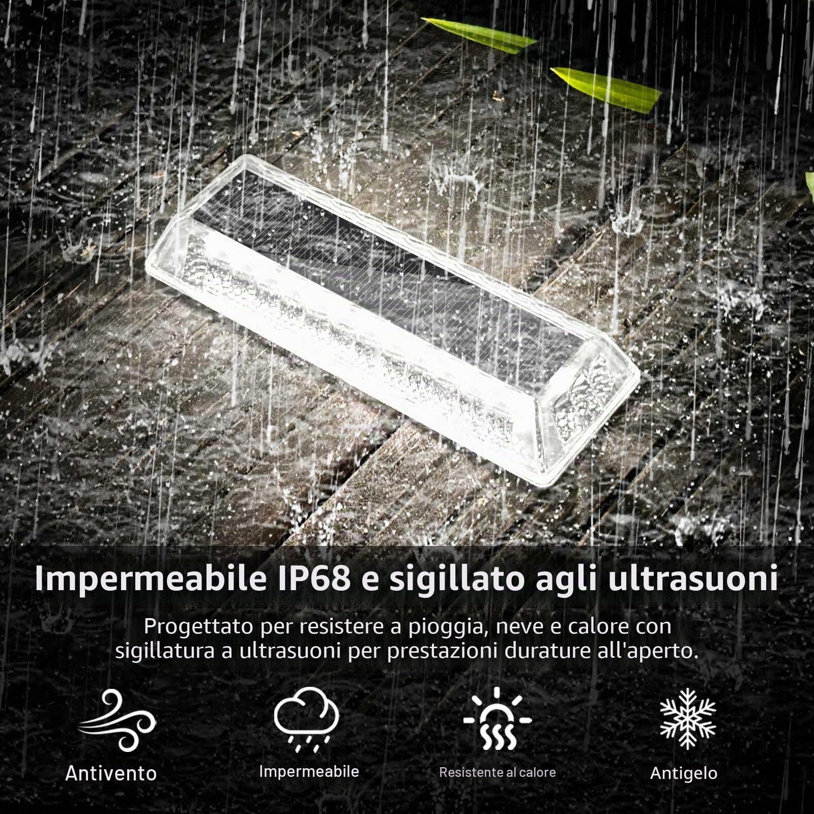 Lacasa Luci Solari da Giardino 8 Pezzi, Segnapasso LED da Esterno a Energia Solare, IP68 Impermeabili, Bianco Freddo Lampade Solari per Scale, Vialetto, Terrazza, Patio, Sentieri | Accensione/spegnimento automatico al crepuscolo, luce impermeabile per sca