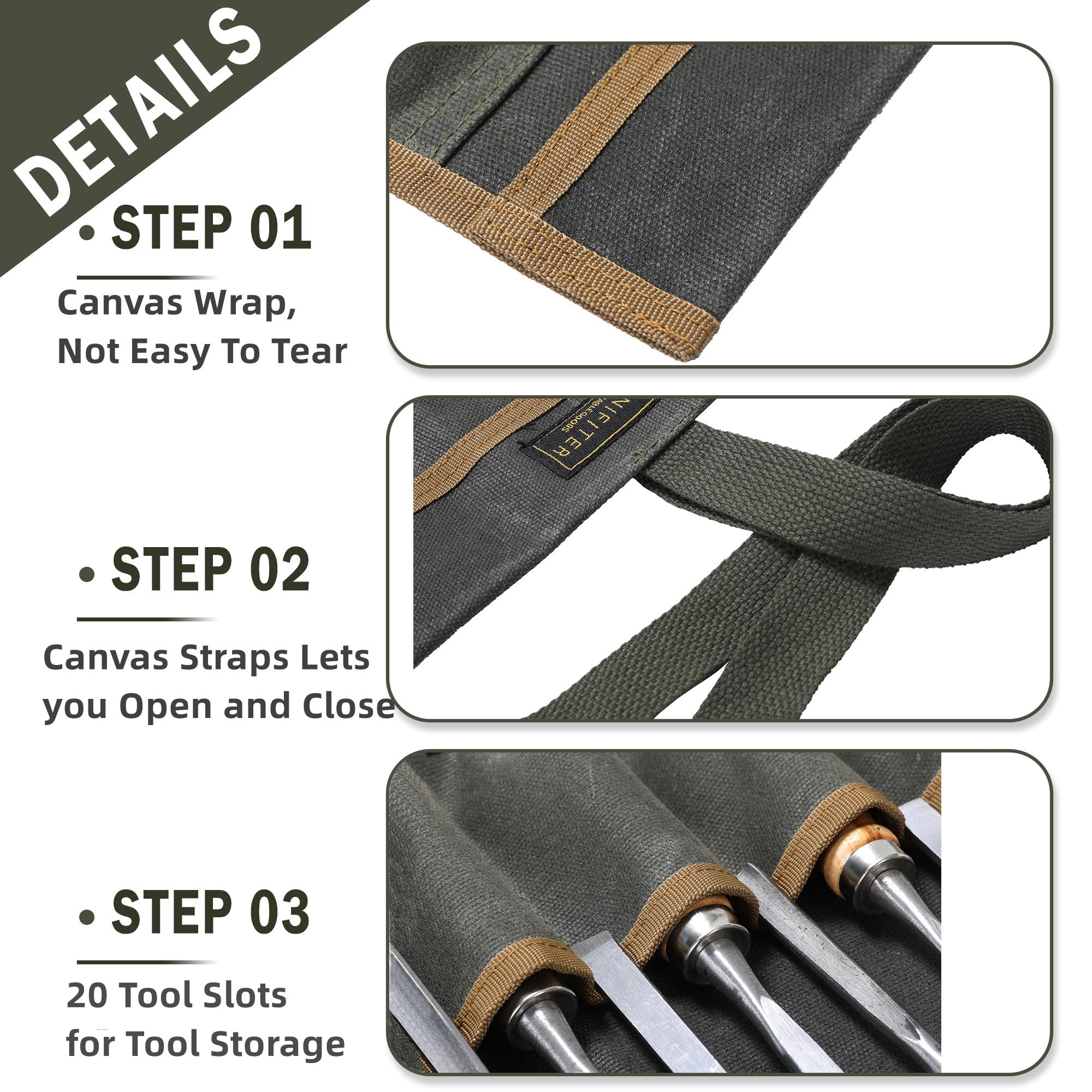 Wrench Roll Up Pouch (20 Slots) - Image 4