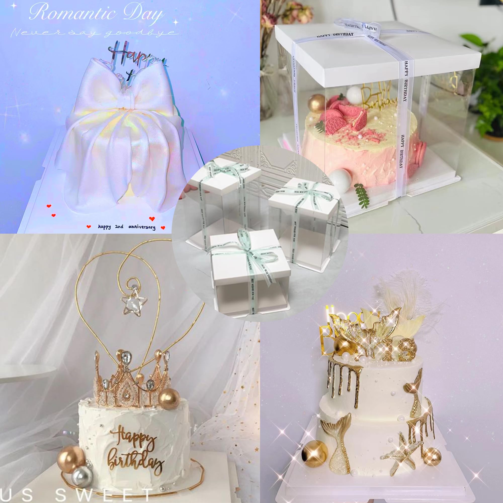 20x Quadratische Kuchenboxen 17,8x17,8x10,2 Cm – Mit Transparentem Deckel, Fettresistent