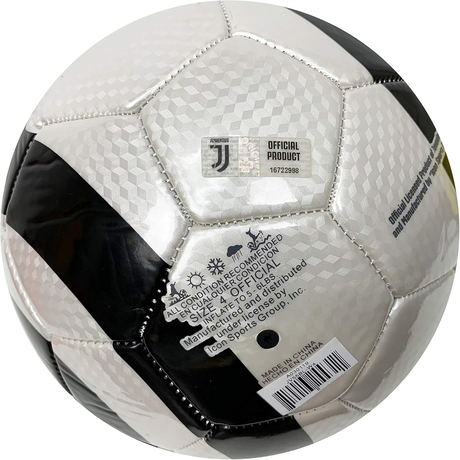 Compatible with Juventus, Licensed Soccer Ball Size 4