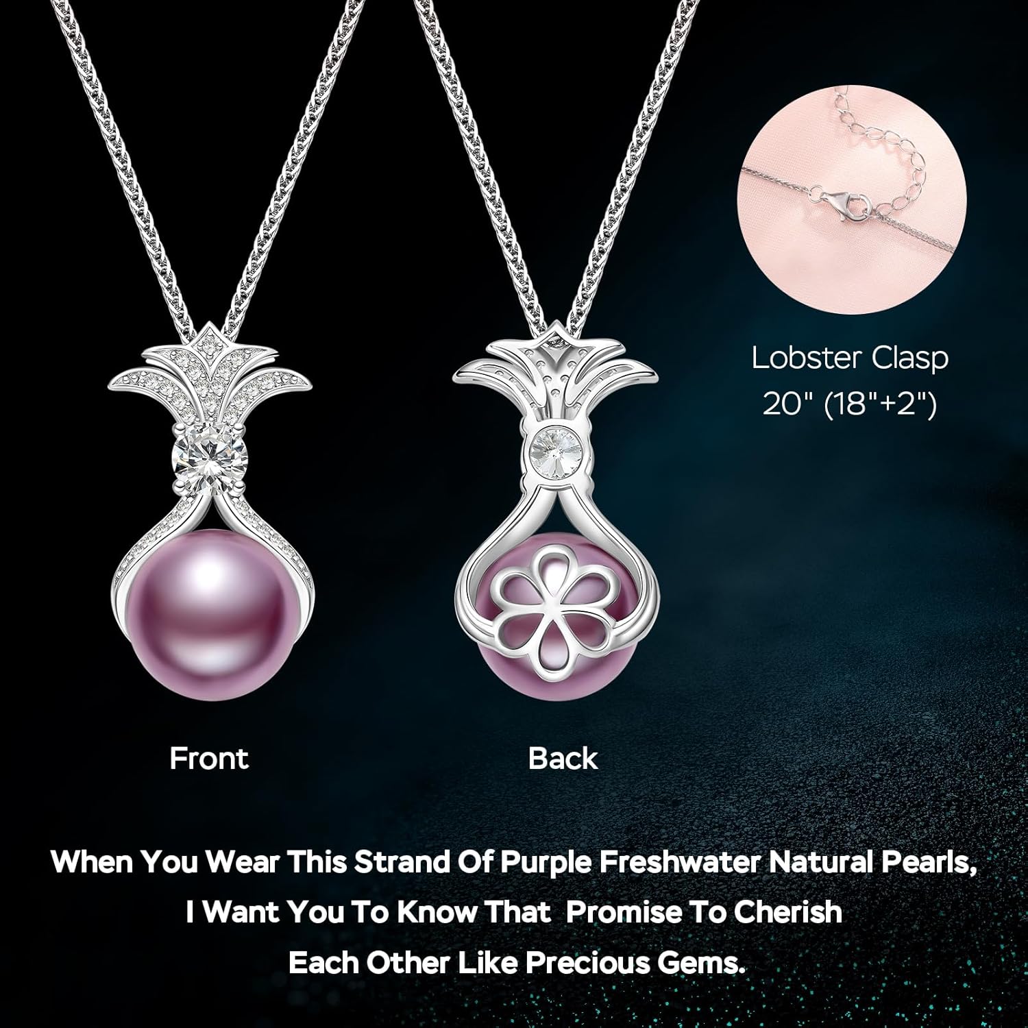 Gifts for Wife Women Anniversary -Pearl Necklace -Mom Girlfriend Her Fine Jewelry Mothers Day Valentines Christmas Birthdays Gift - Image 7