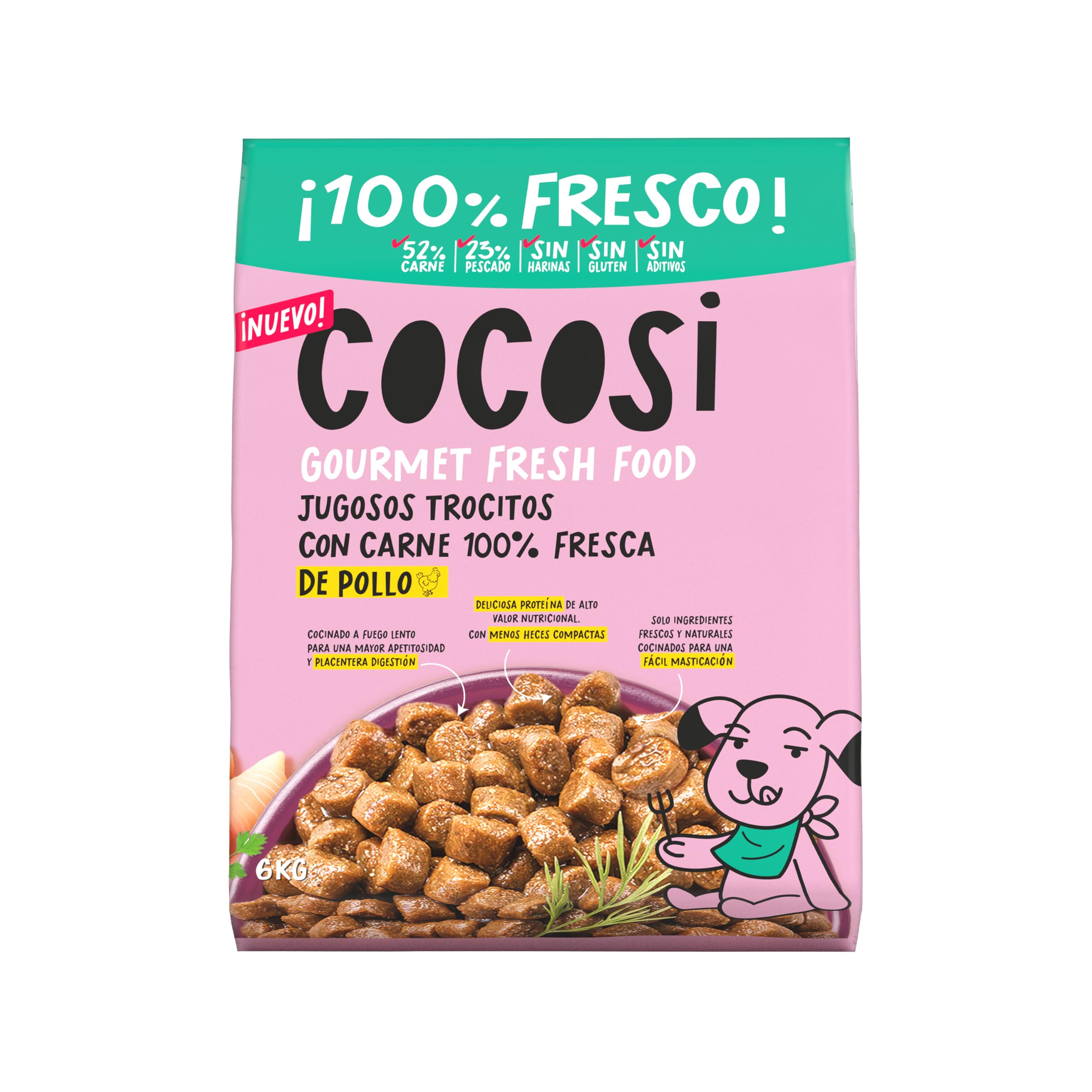 Pienso para Perros con Pollo y Pescado Fresco (2 x 6 kg) + Rodillo Quitapelos | Pienso Hipoalergénico Perros | Comida para Perros Adultos 100% Natural (Pescado) (Pollo)
