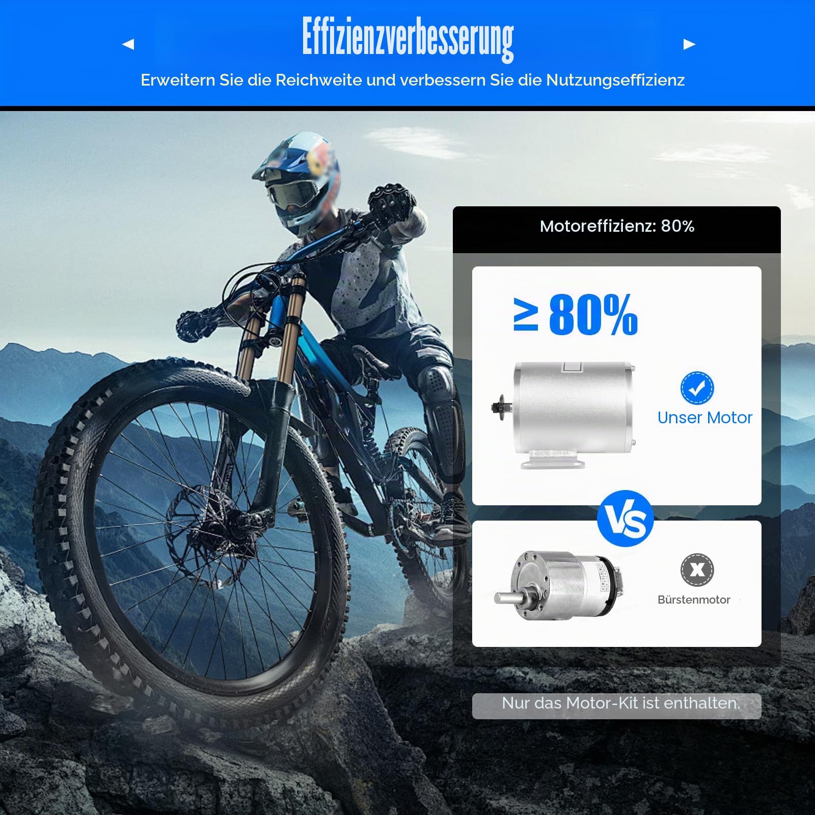 Elektromotor 3000W 48/60/72V Bürstenloser Motor Set mit Controller und Drossel, Elektro Brushless Motor Gleichstrommotor für Scooter E Bike Go-Kart