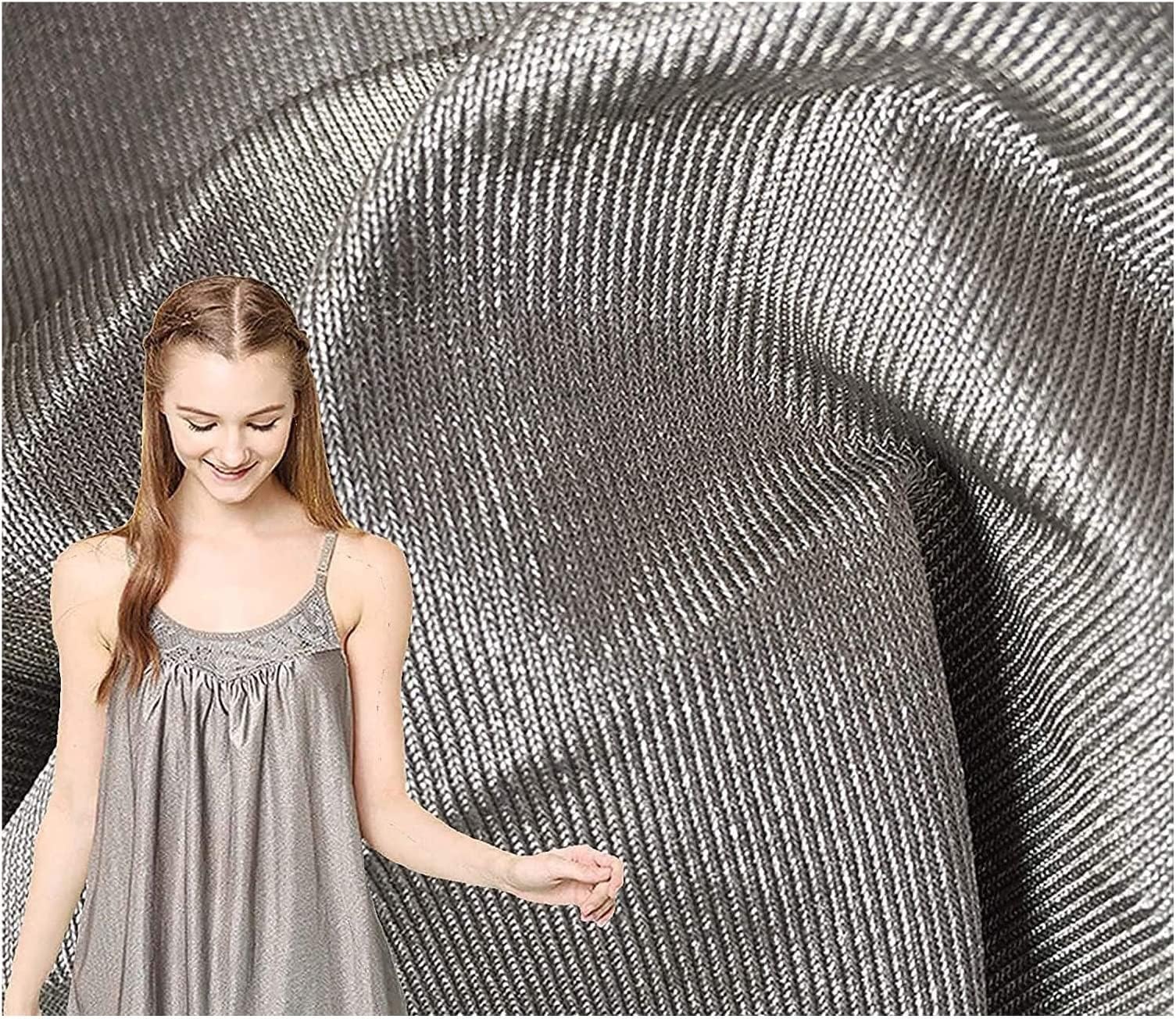 Faraday Fabric-EMI RF Shielding Fabric RFID Shielding Material EMF Blocker Anti Radiation Conductive Cloth (Color : Silver, Size : 1.5 * 6m)