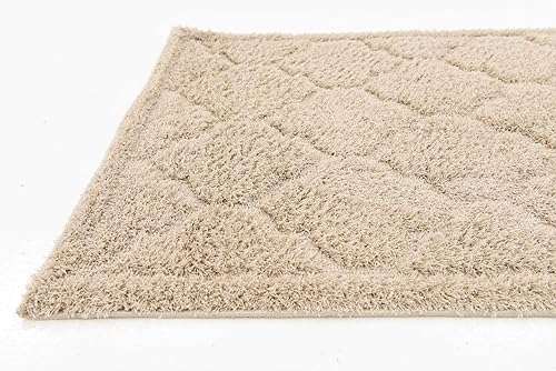 Vista 65 de Unique Loom Trellis Shag Collection Plush Geometric Modern Moroccan Lattice Green Runner Rug (2' 0 x 6' 7)