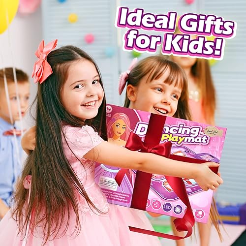 Miniatura 6 de Richtim Juguetes musicales con tapete de baile juego de almohadilla de baile musical para niñas con luces LED, 6 modos de juego, 5 niveles de