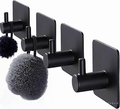 Ganchos adhesivos para colgar, 4 unidades, ganchos para toallas para baño, ganchos adhesivos para paredes sin daños, gancho adhesivo para