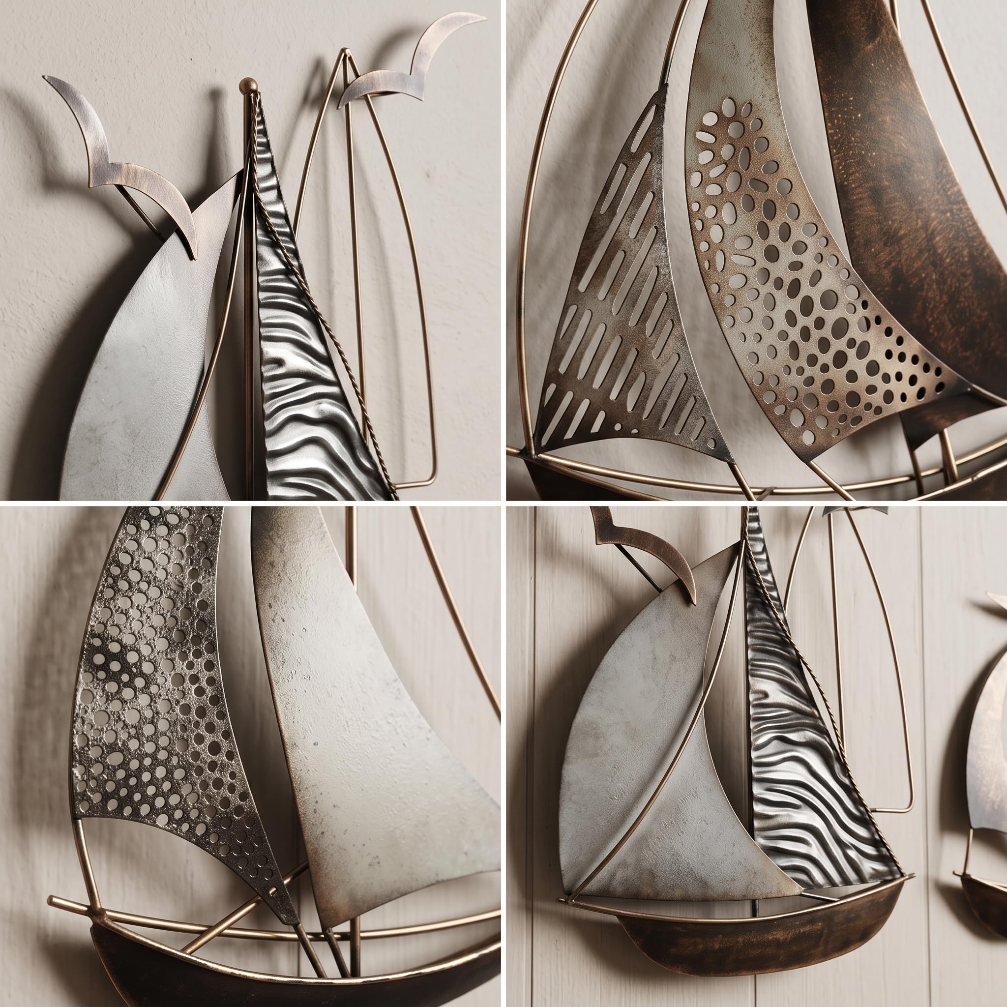 HAVFIFK Juego de 5 piezas de decoración de pared de metal, diseño náutico