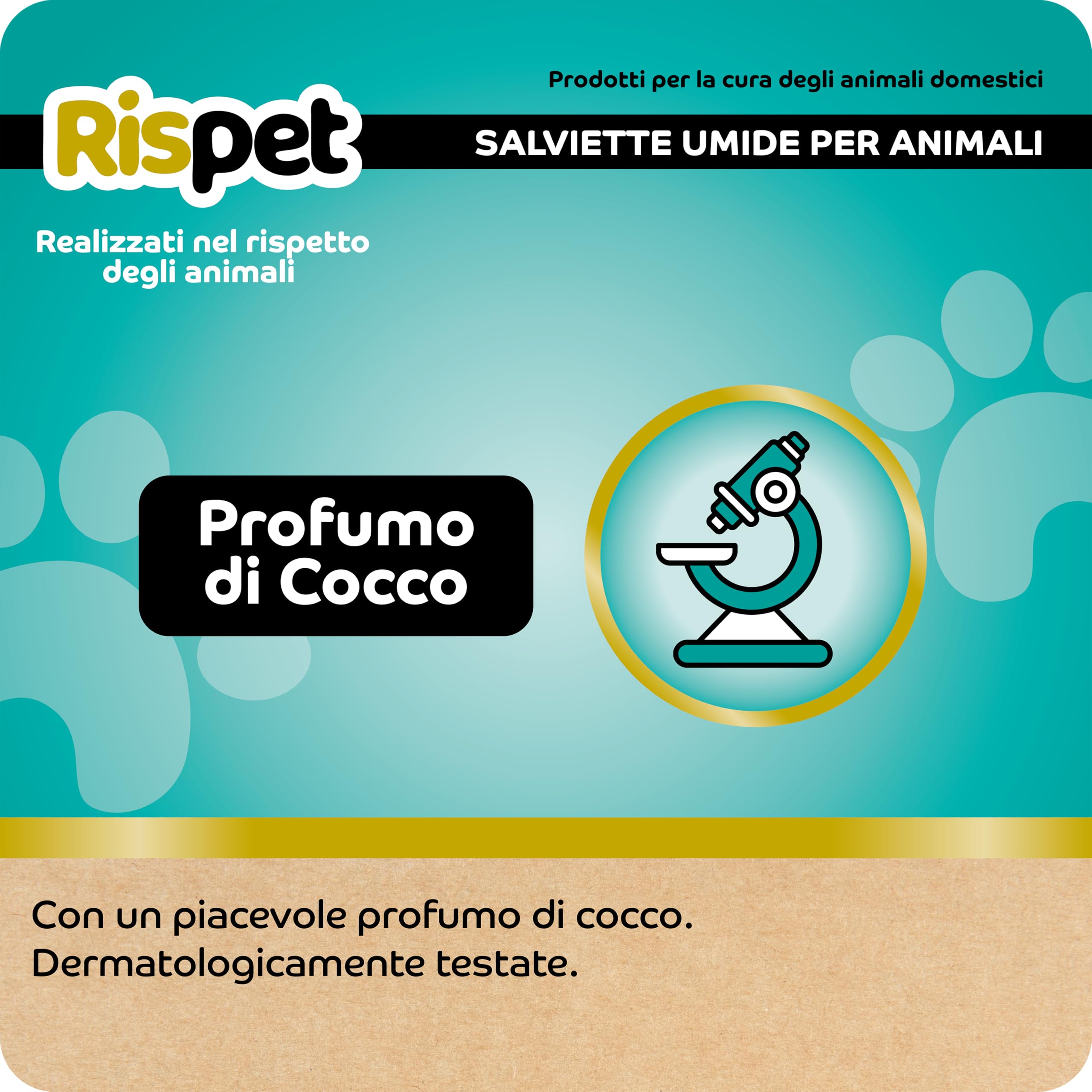 Salviette Igienizzanti e Purificanti XL, Cocco e Cheratina, per Il Manto di Cani, Gatti e Animali Domestici, 54 Salviettine