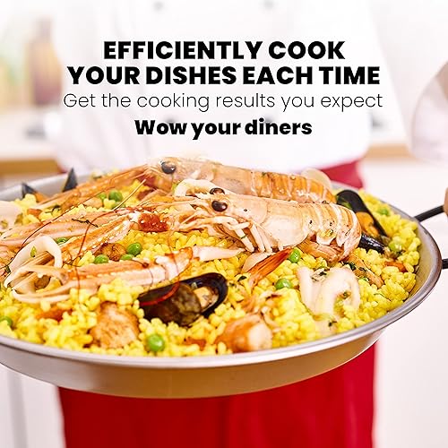 Miniatura 3 de Machika Sartén de acero al carbono  Utensilios de cocina de inducción profesionales  Sartén pulida de alta calidad para cocinar comida mediterránea,