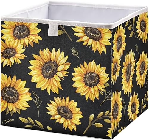 Miniatura 8 de Cesta de almacenamiento plegable de vaca Highland de 11 x 11 x 11 pulgadas, cubo de almacenamiento para decoración del hogar, cestas