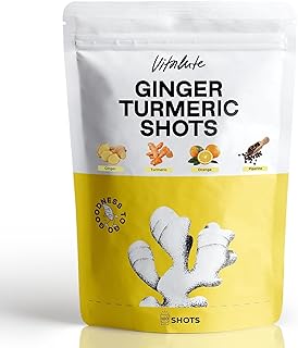 Vitalute Ginger Turmeric Powder - Ginger Turmeric Supplement Fortified with Orange, Curcumin, Vitamin C, Vitamin D, Zinc. 100g / 100 Shots of Ginger Juice, Turmeric Juice for Joint, Gut & Keto Support