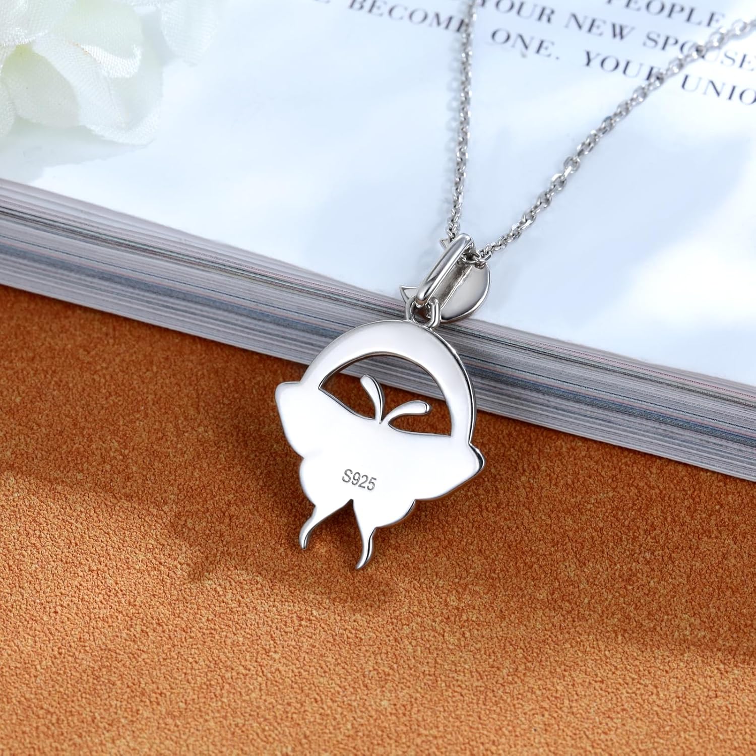 Sterling Silver Luna Moth Necklace: Crescent Moon Phase Gothic Pendant Necklaces Jewelry Gifts for Women - Image 6