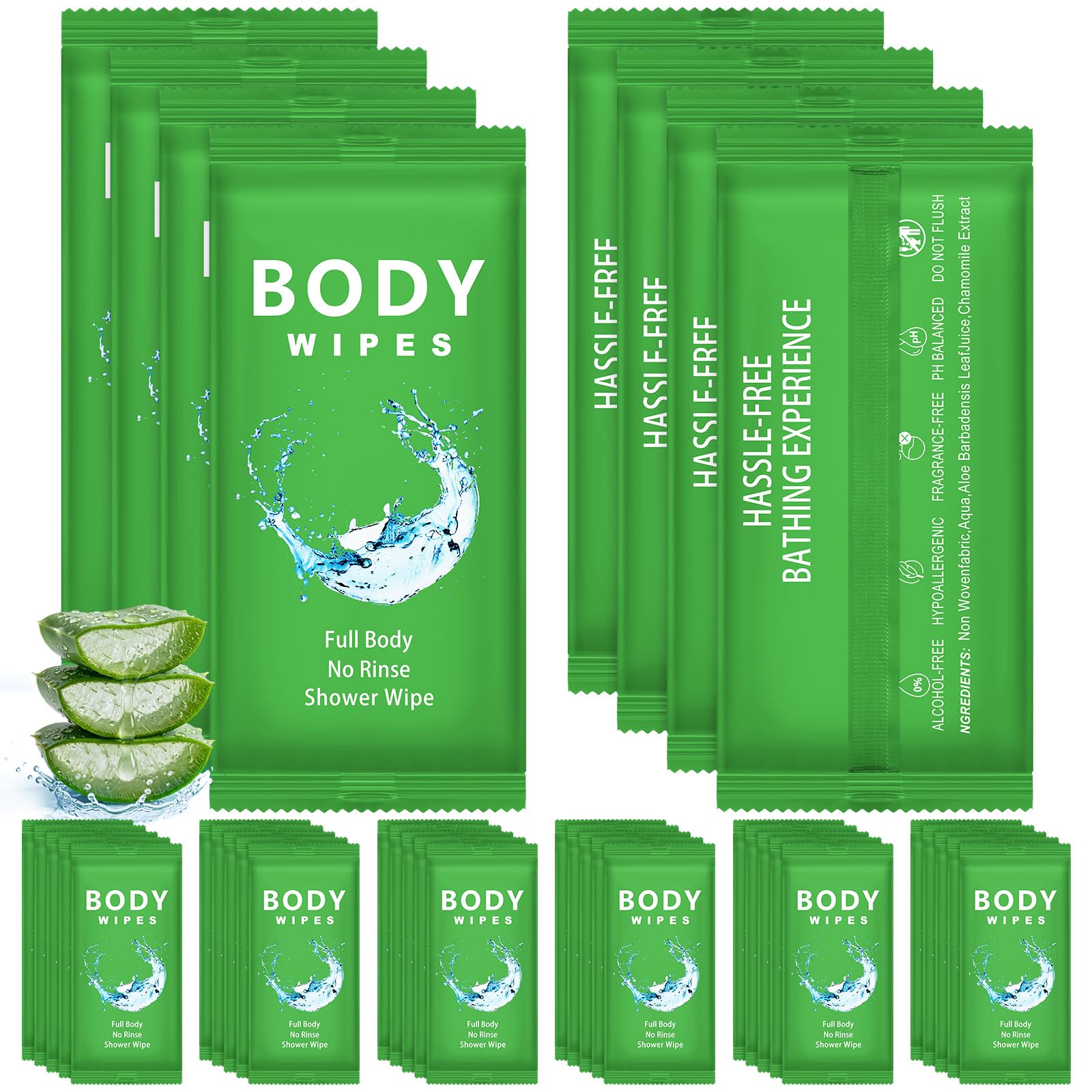 Treela 300 Pcs Large Body Wipes Bulk Deodorant, 7.09" X 9.84", Green