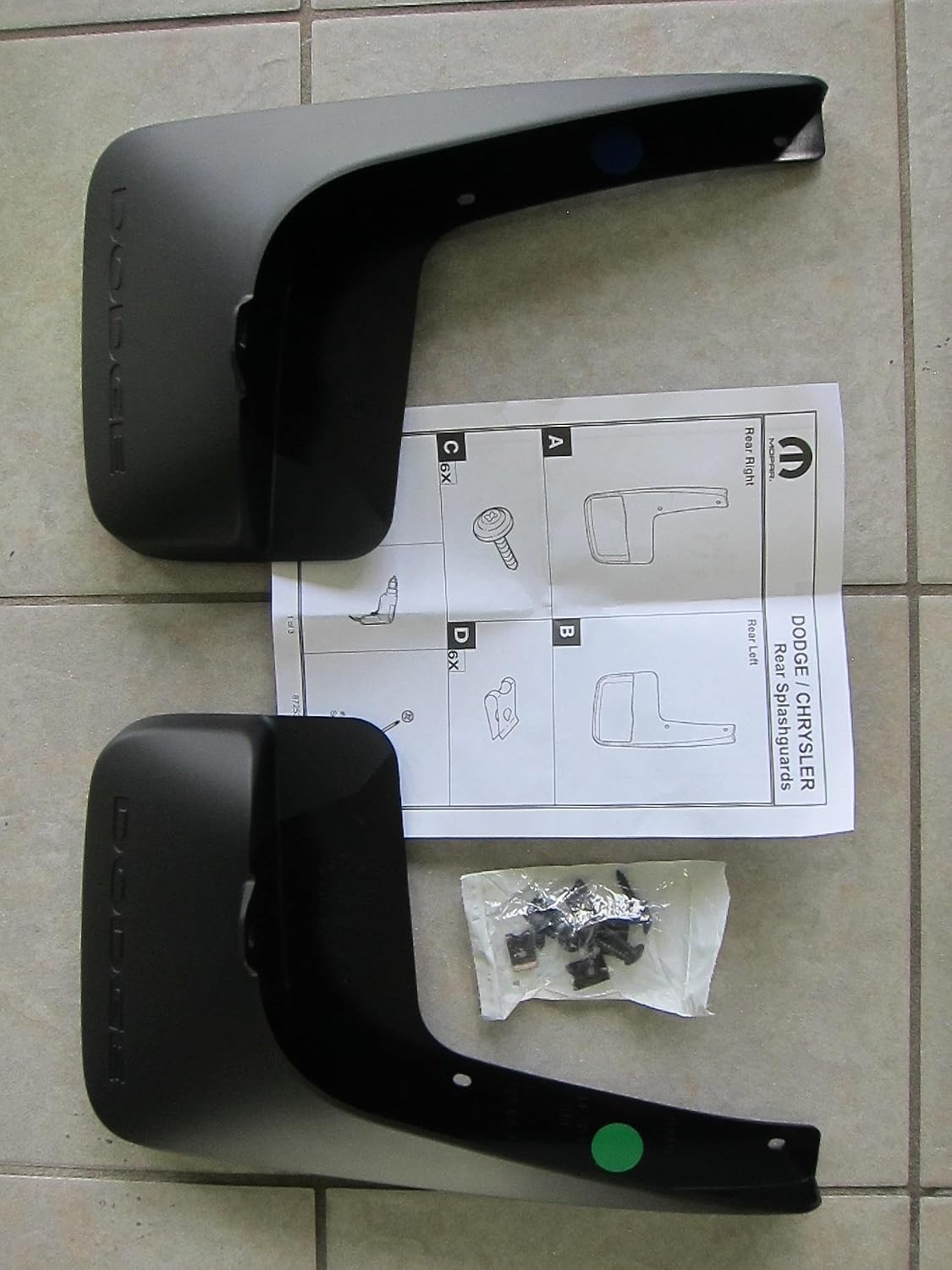 Dodge Grand Caravan Deluxe Molded Splash Guards Mud Flaps Mopar OEM